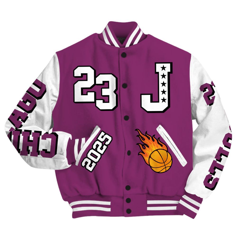 Varsity Jacket To Match Air Max Sunder Gore Tex Bold Berry - Chicago 23 Basketball All Over Print
