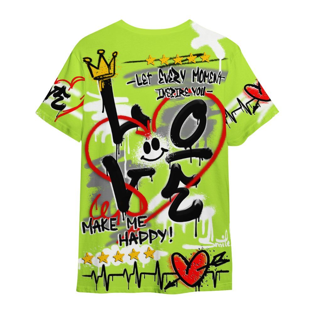 Shirt To Match Air Force 1 Low Dance Volt - Happy Love Beats Graffiti Streetwear All Over Print