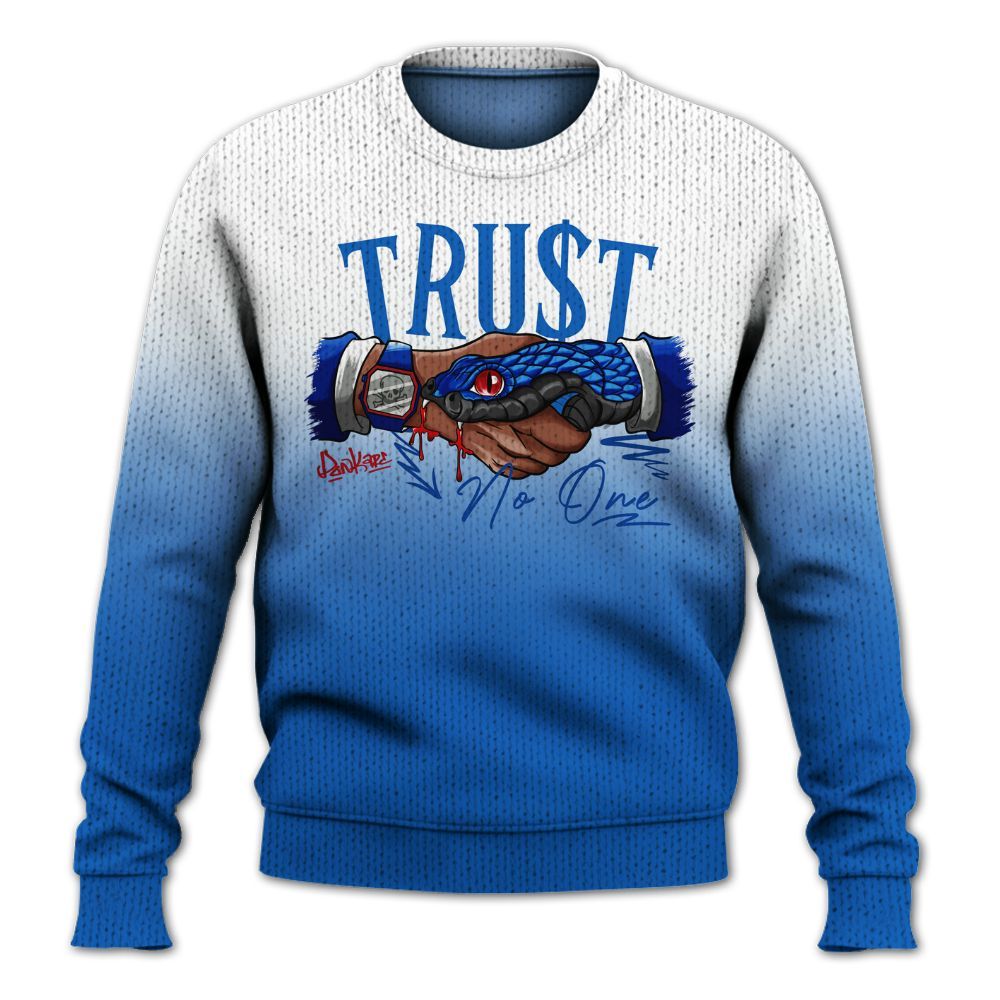 Knitted Sweater To Match Kobe 6 Game Royal - Snake Trust No One Drip