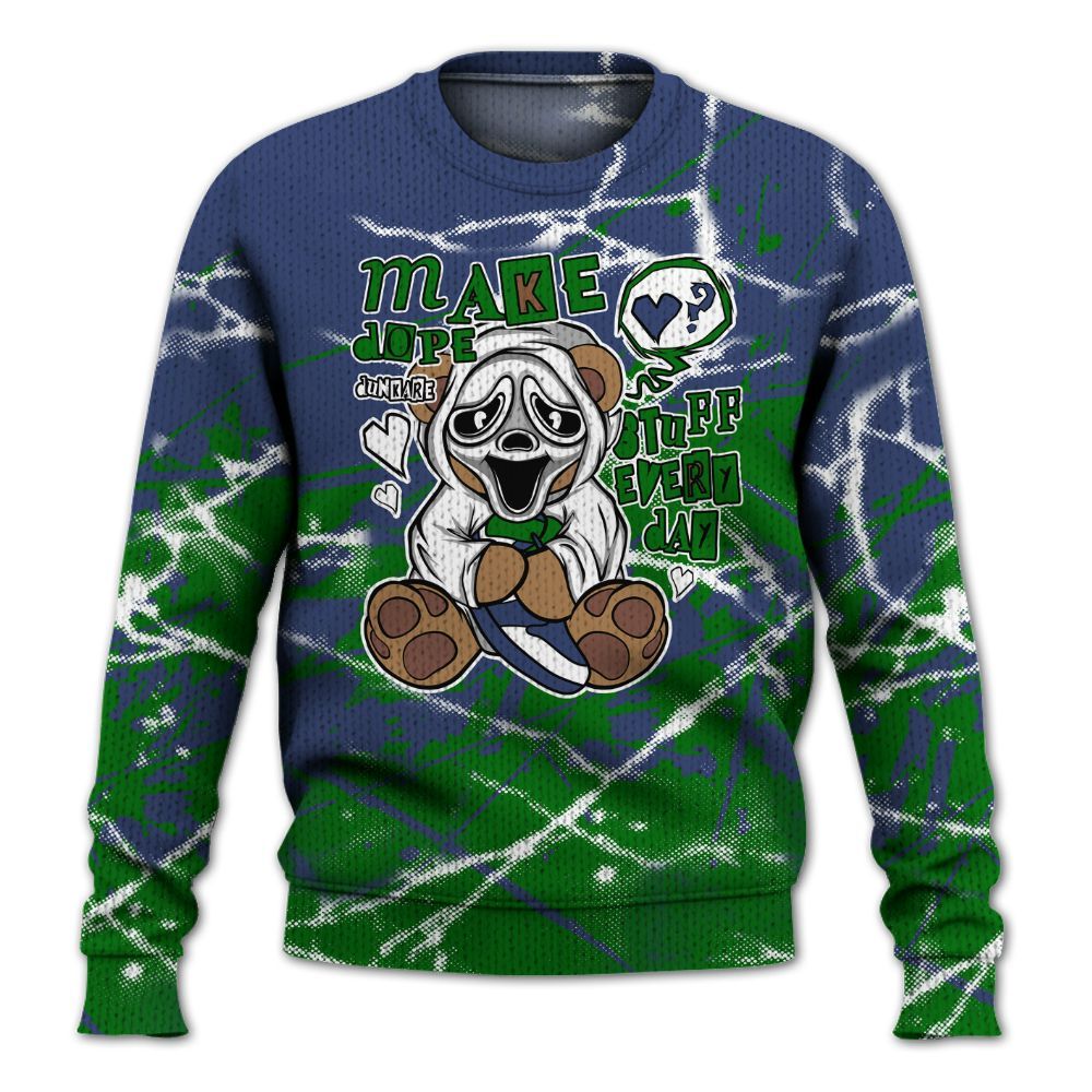 Knitted Sweater To Match Midnight Navy 13s - Make Dopes Bear Profound