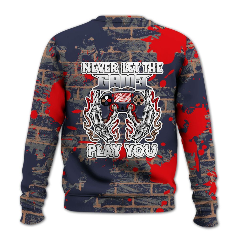 Sweatshirt To Match Low OG Howard Bison 1s - PlayGame Skull Brick All Over Print