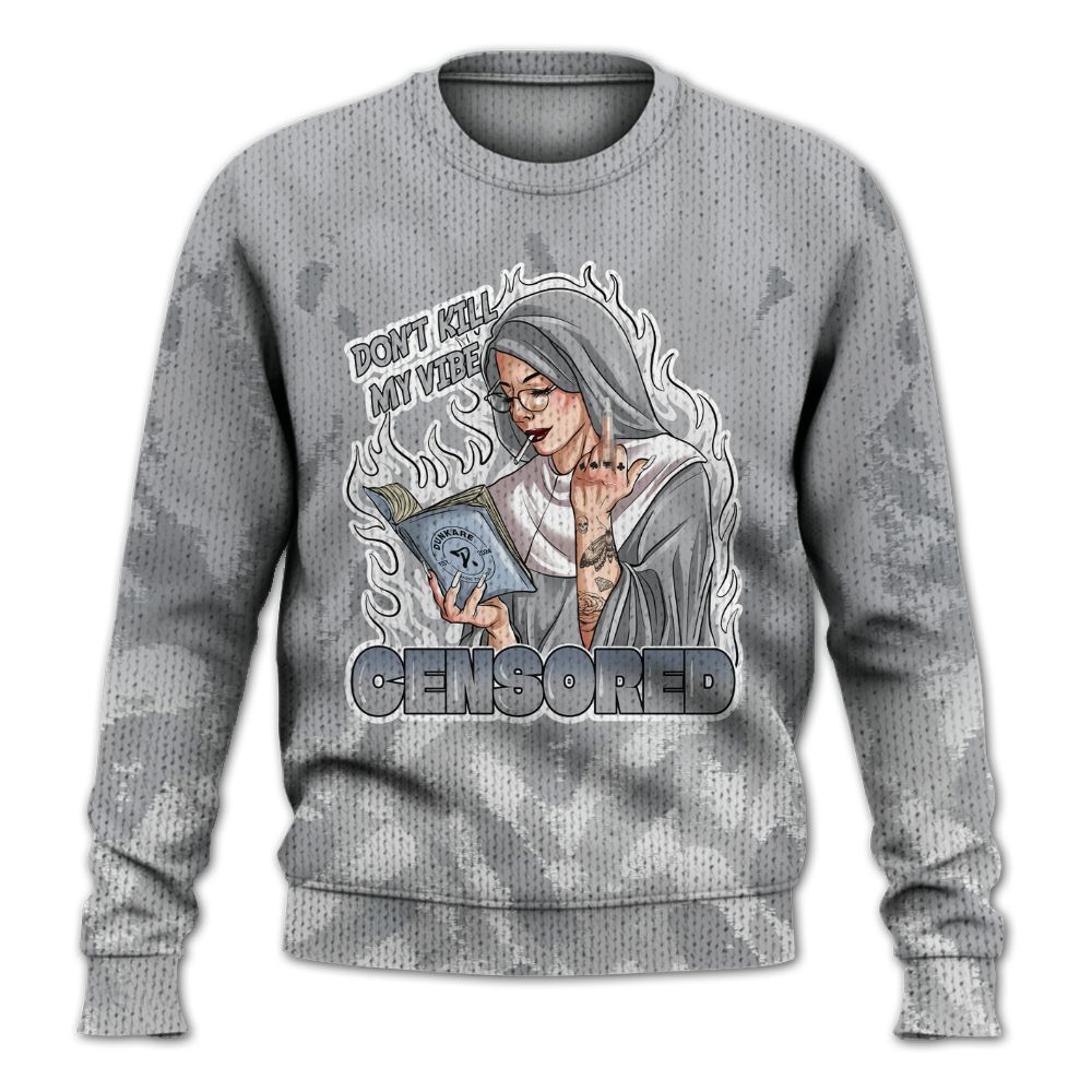 Knitted Sweater To Match Low OG Wolf Grey 1s - Censoredz Burn