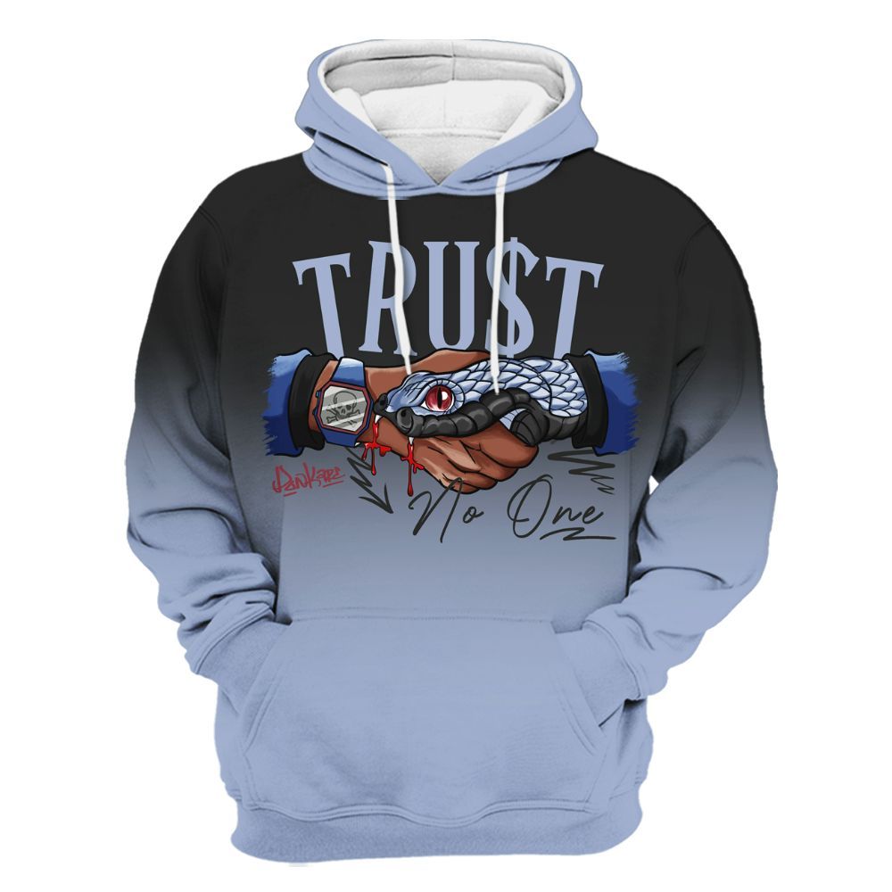 Hoodie To Match Black Metallic 5s - Snake Trust No One Drip All Over Print