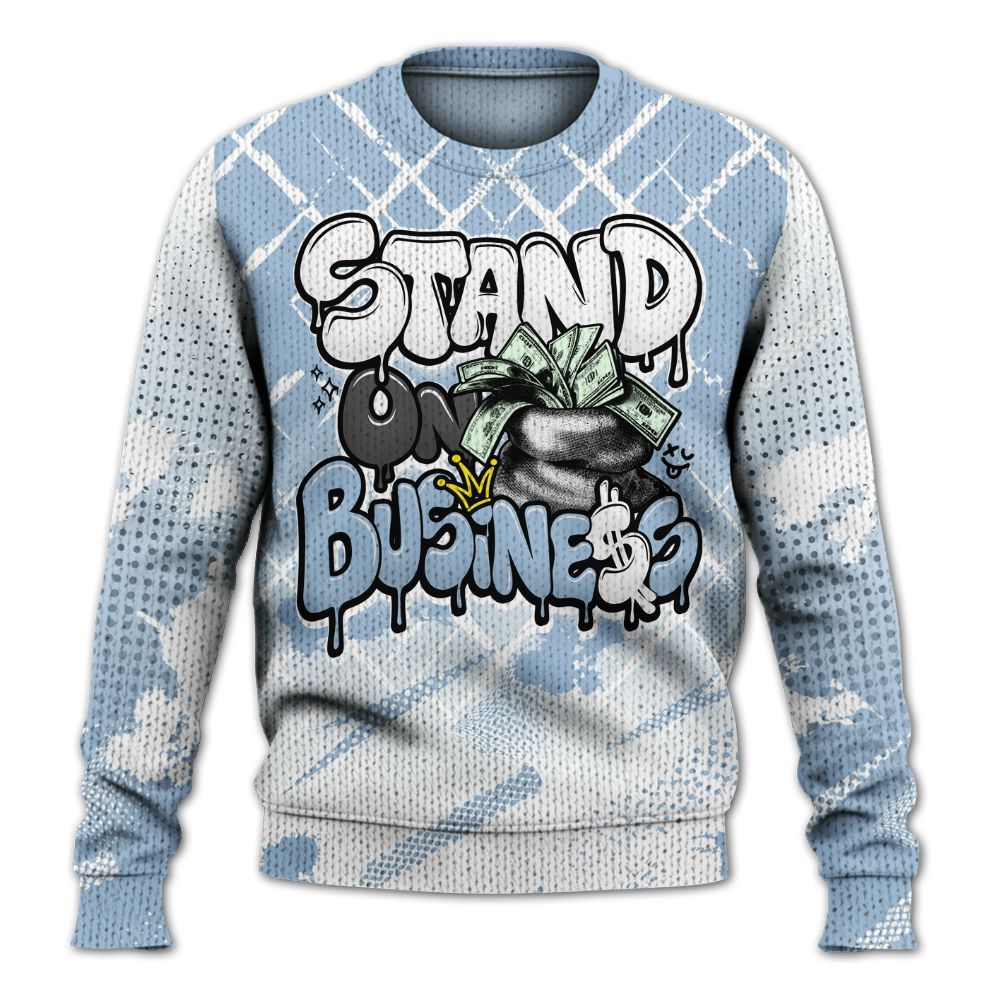 Knitted Sweater To Match High University Blue 1s - Halftone Stand Business Dripping