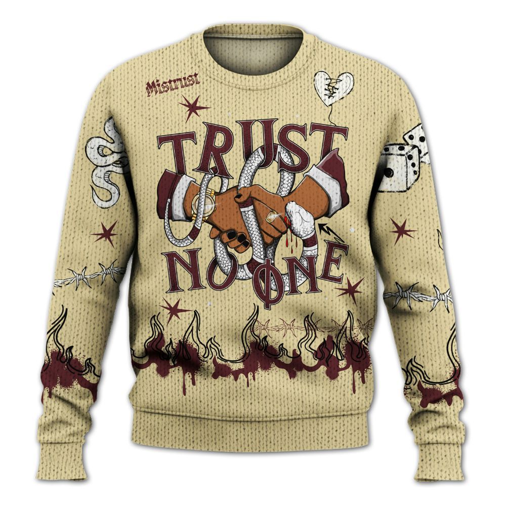 Knitted Sweater To Match Women Phantom 12s - Trust No One Snake-Bite Doodle Crayon
