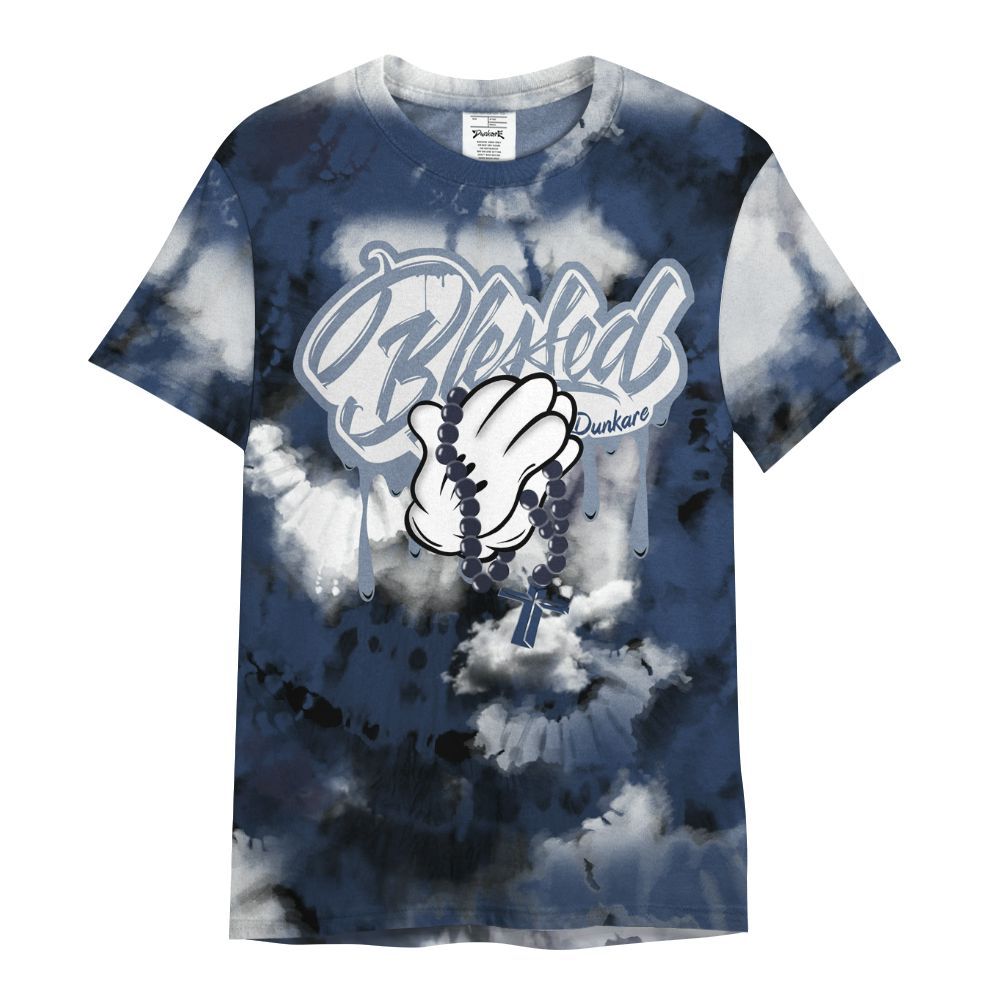Shirt To Match Low 85 Metallic Blue 1s - God Blessed Tie Dye All Over Print