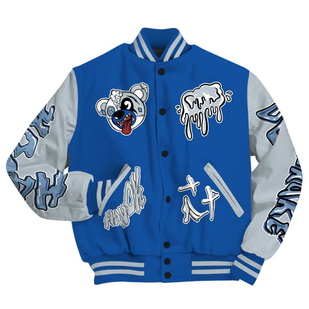 Varsity Jacket To Match Low Space Royal 11s - Havok Bear All Over Print