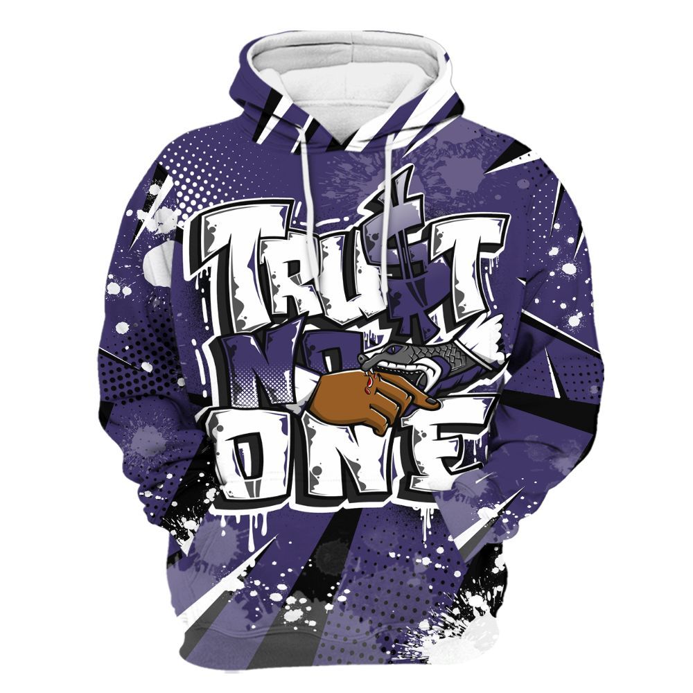 Hoodie To Match Retro Court Purple 13s - Poly Trust No One Dripping All Over Print
