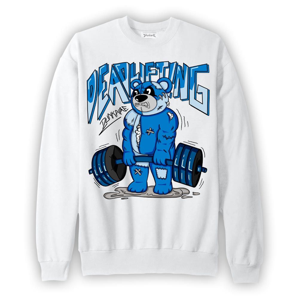 Sweatshirt To match Industrial Blue 4s Sweatshirt - Deadlifting Bear Graphic