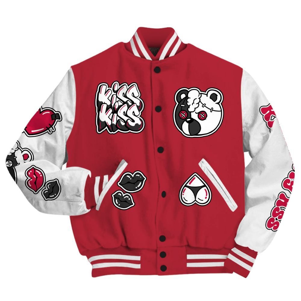 Varsity Jacket To Match Black Toe 14s - Kiss My Hugz All Over Print