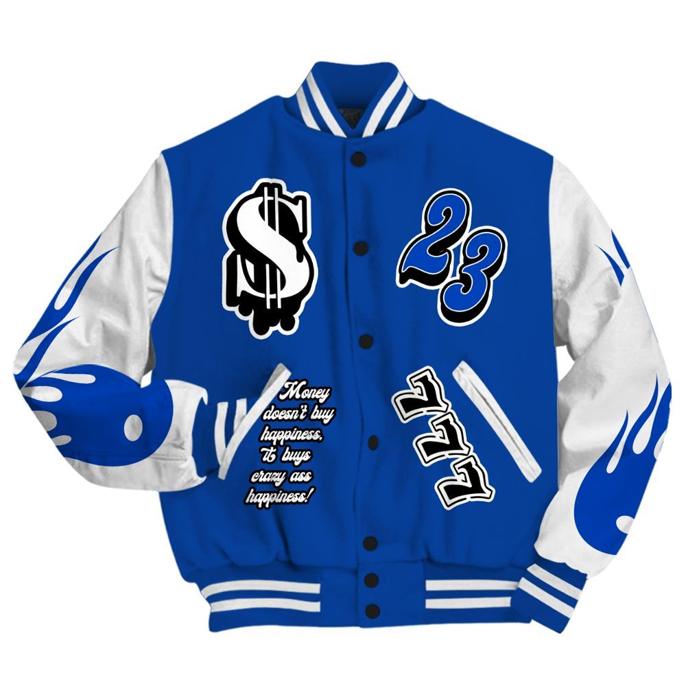 Varsity Jacket To Match Low Game Royal 1s - Shoe Game Crazy Graphic All Over Print