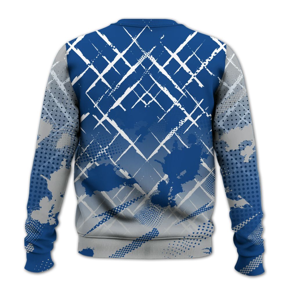 Sweatshirt To Match Air Ship Royal Blue - Halftone Stand Business Dripping All Over Print