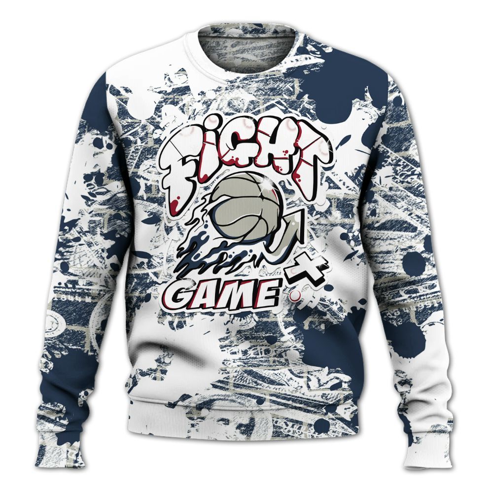 Sweatshirt To Match Navy Blue 2024 6s - Fighter Games Graphic Street Art All Over Print