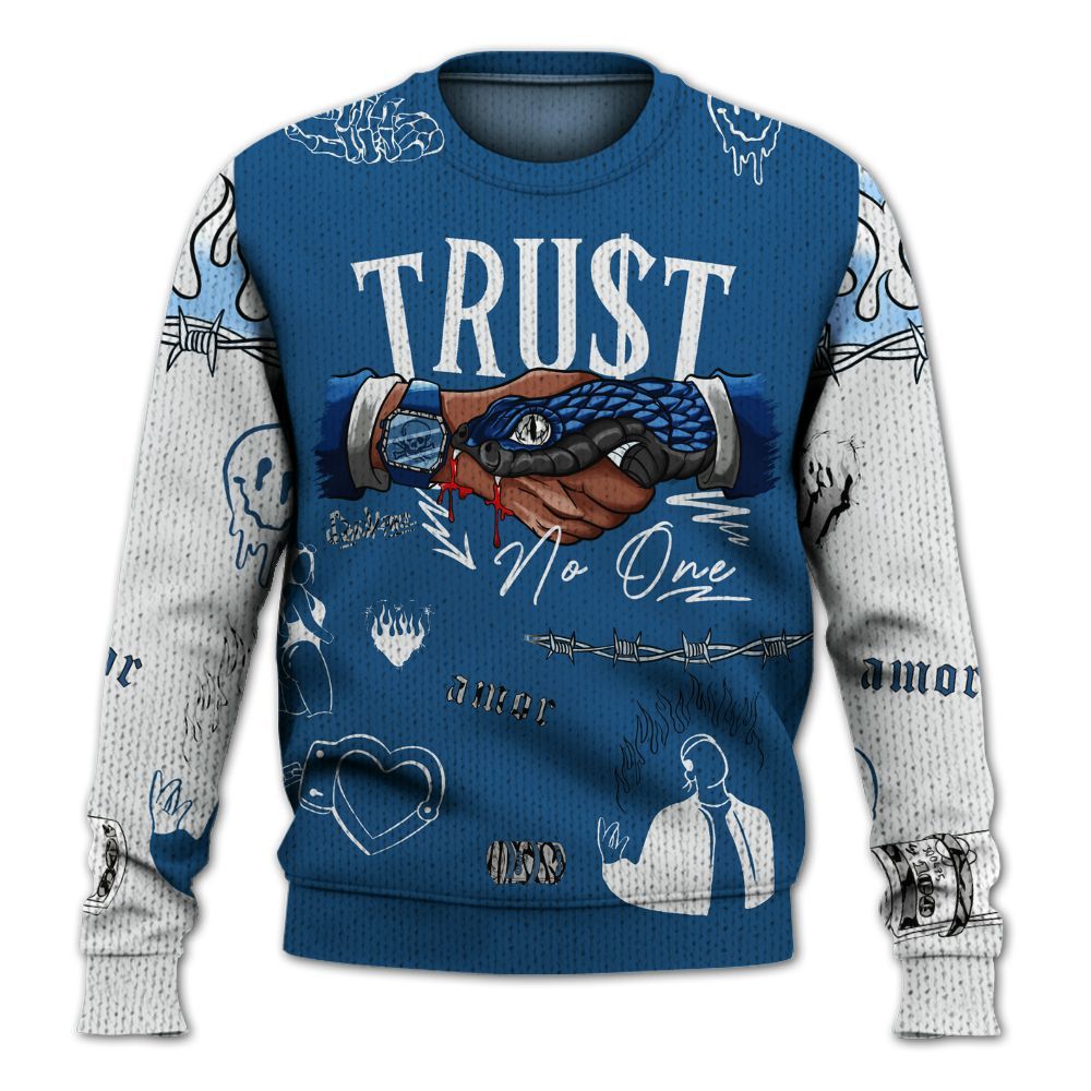 Knitted Sweater To Match Wizards 3s - Snake Trust No One