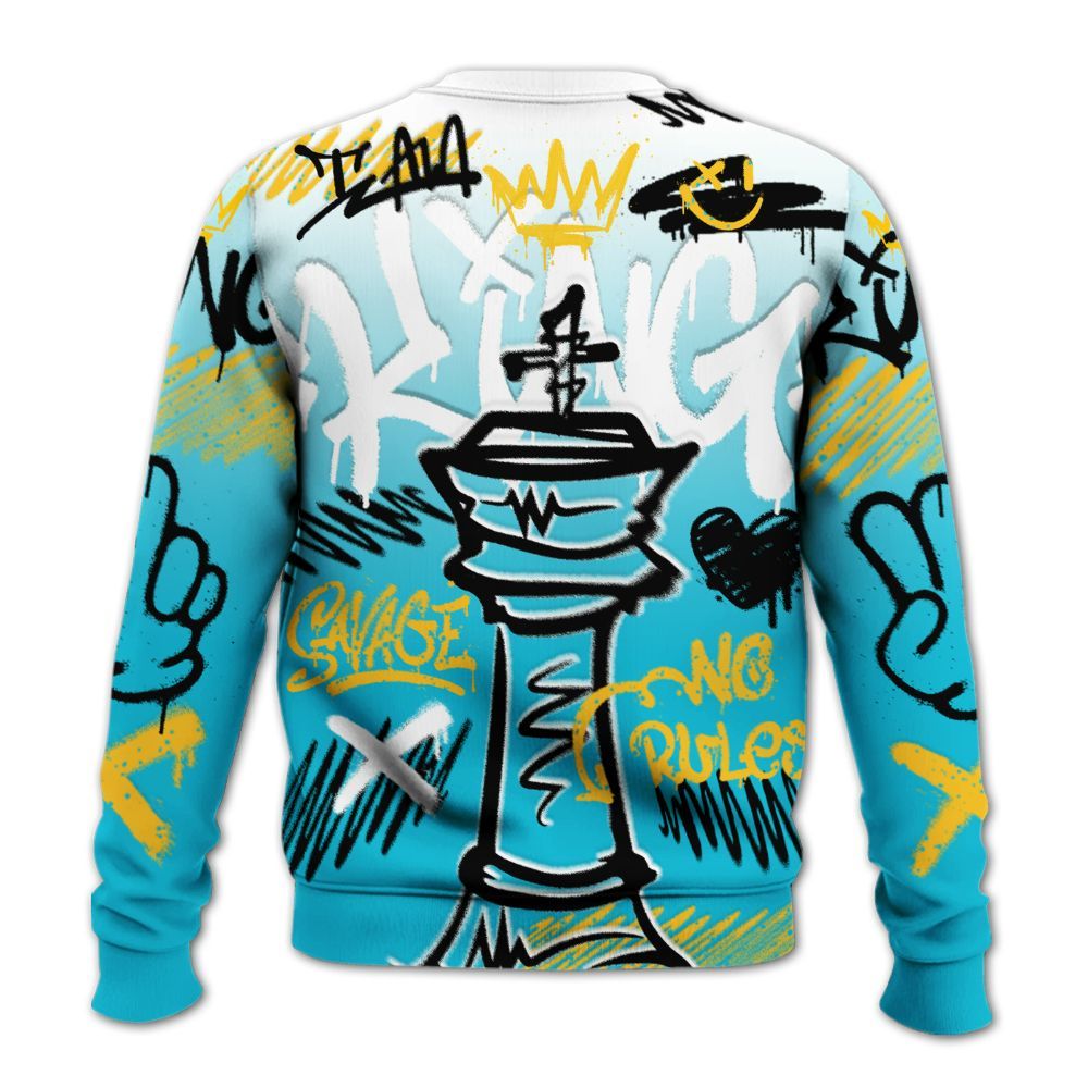 Sweatshirt To Match Retro Aqua 5s - Street King Chess Streetwear All Over Print