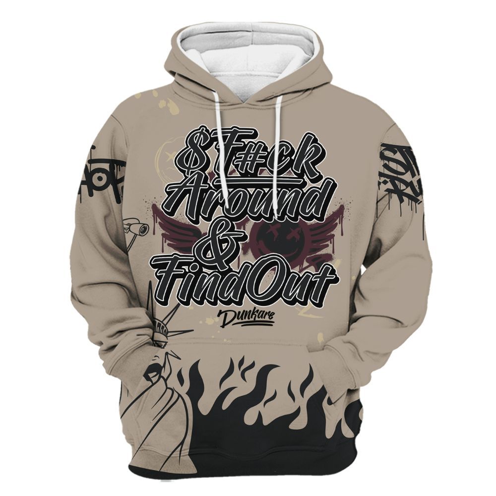 Hoodie To Match AMM Retro Phantom 4s - Graphic Fck Around Find Out All Over Print