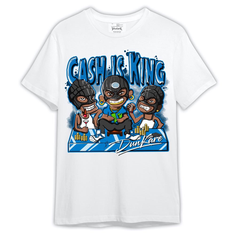 Shirt To Match Industrial Blue 4s - Cash Is King Robber Gang Shirt Outfit Military Blue 4s 1005 LGH