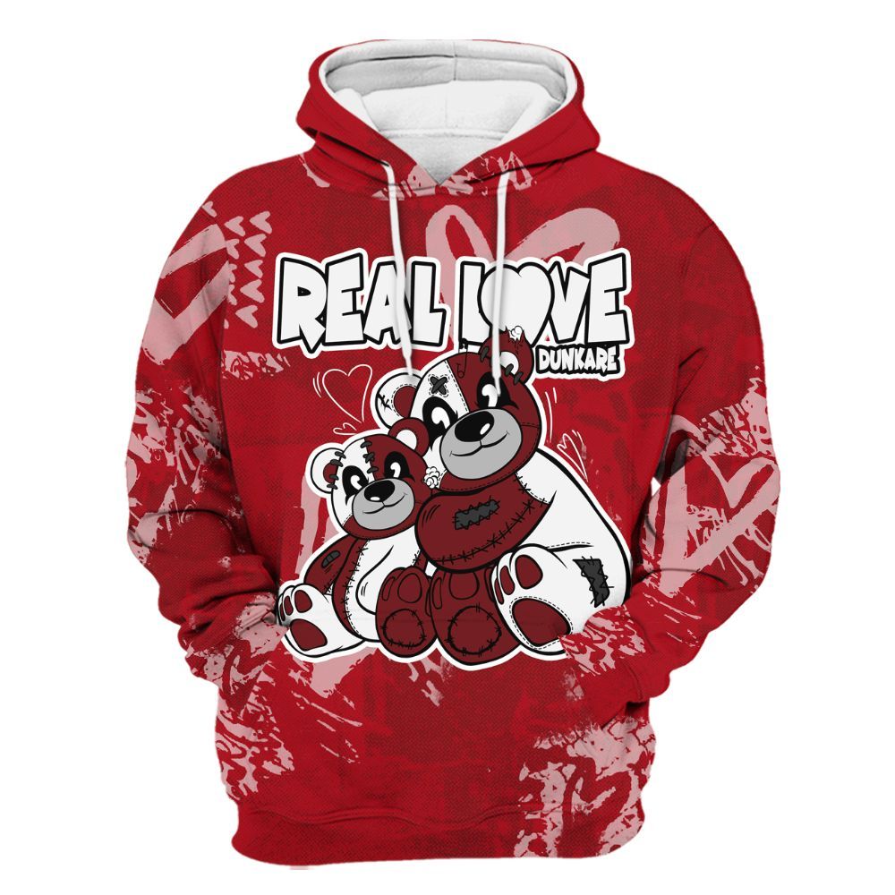 Hoodie To Match Bred Velvet 11s - Sincere Fondness Bear All Over Print