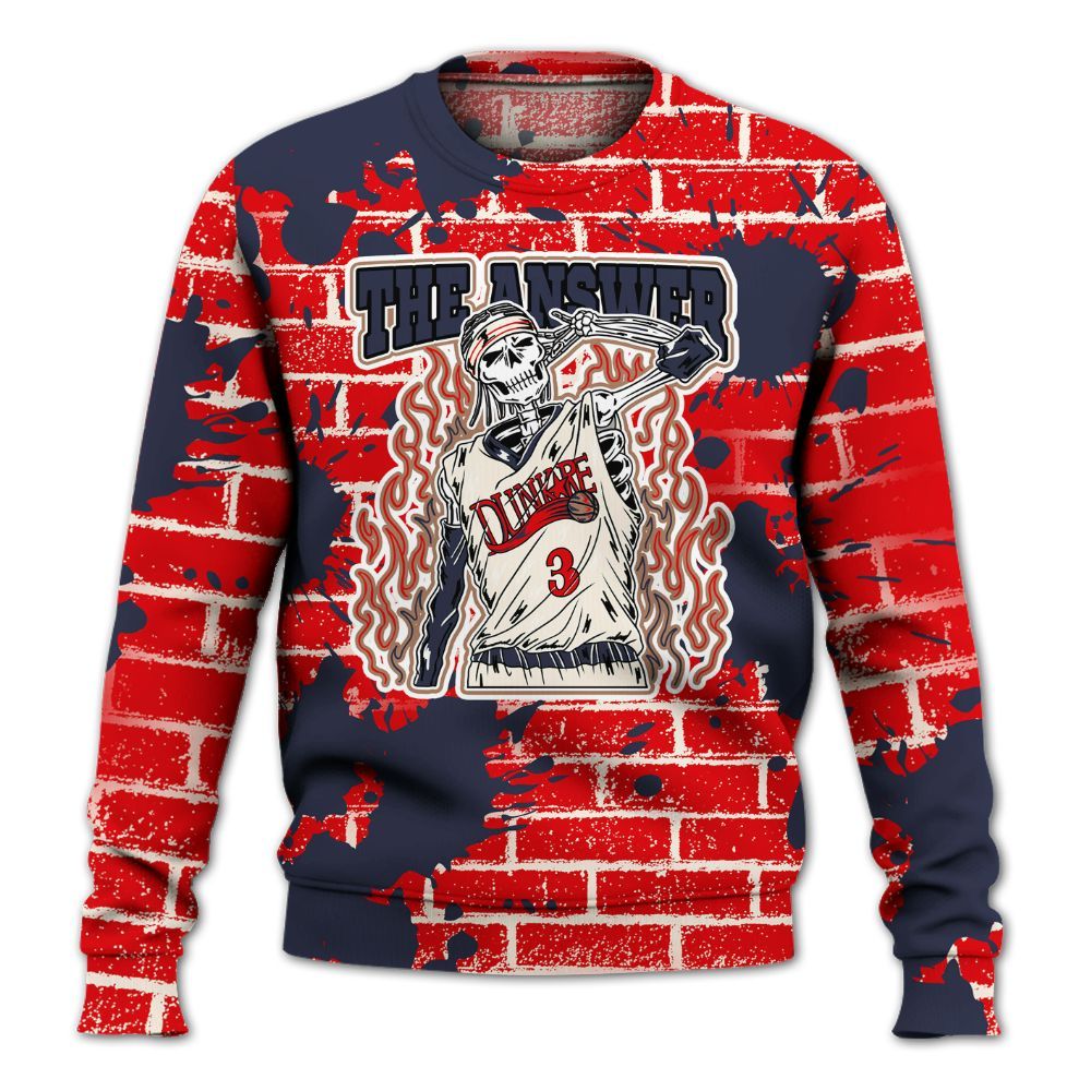 Sweatshirt To Match Low OG Howard University 1s - Allen Answer Skeleton Brick All Over Print
