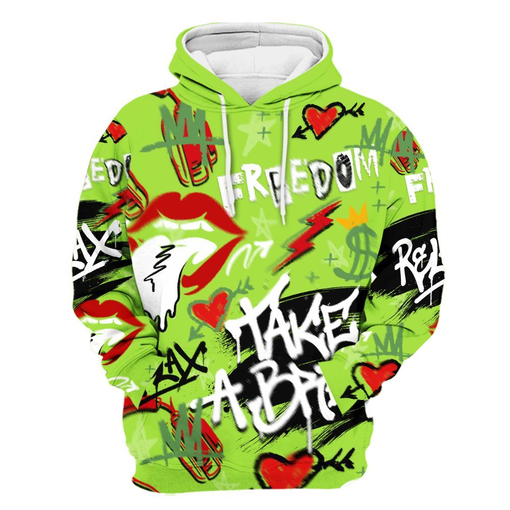 Hoodie To Match Kobe 6 SE Grinch - Take Break Freedom Graffiti Streetwear All Over Print