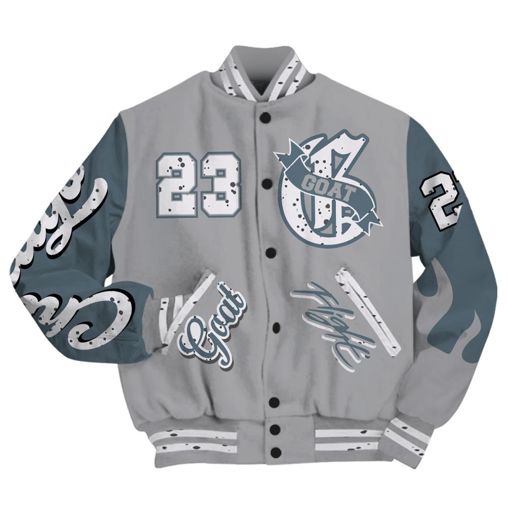 Varsity Jacket To Match Retro Light Graphite Wolf Grey 5s - The G.O.A.T Streetwear All Over Print