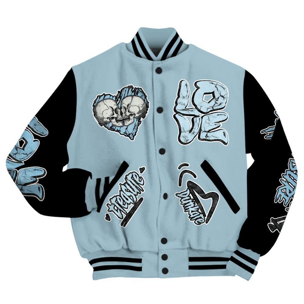 Varsity Jacket To Match Chambray 7s - Skull Bear All Over Print