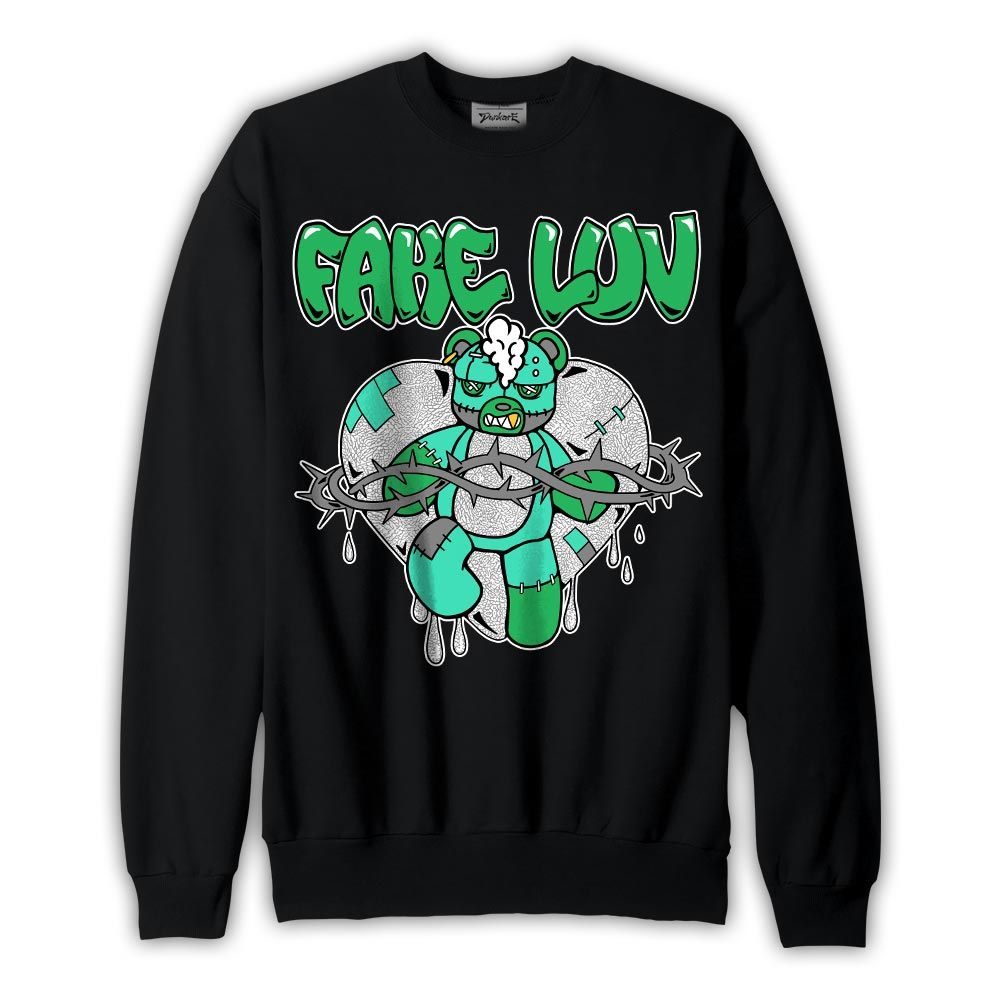 Sweatshirt To match Black Green Glow 3s Sweatshirt - False Romance Hugz Graphic
