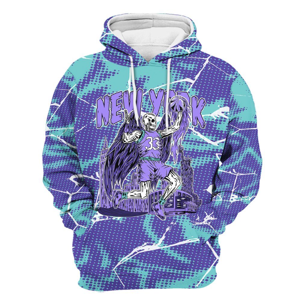 Hoodie To Match Low Hornets 1s - Ewing Era Skeleton Crack All Over Print