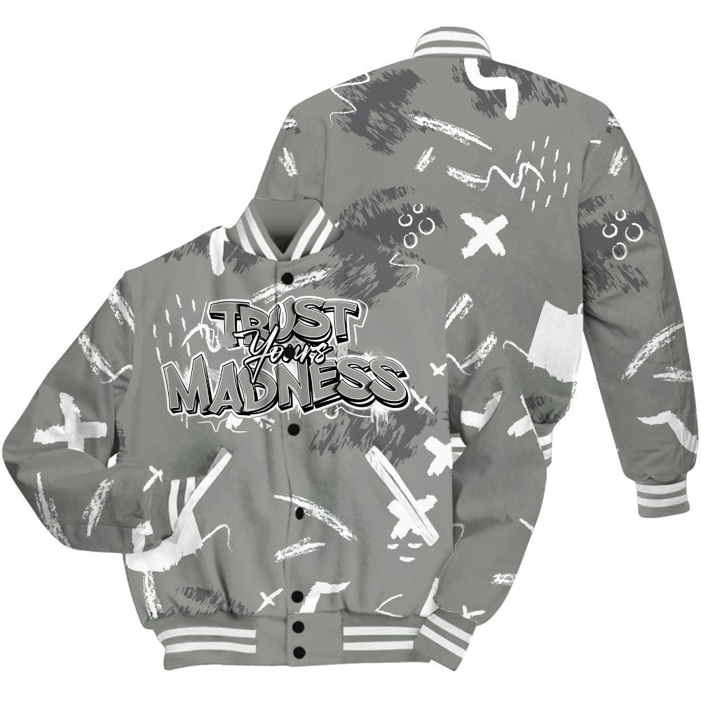 Varsity Jacket To Match Paris Cement Grey 4s - Trust Your Madness Retro All Over Print