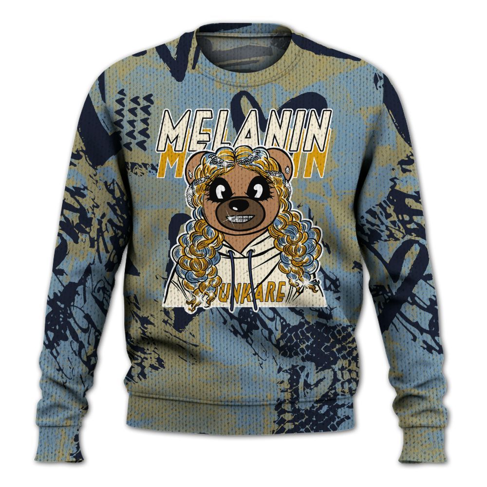 Knitted Sweater To Match High OG First In Flight 1s - Pigments Bear Heart Grunge