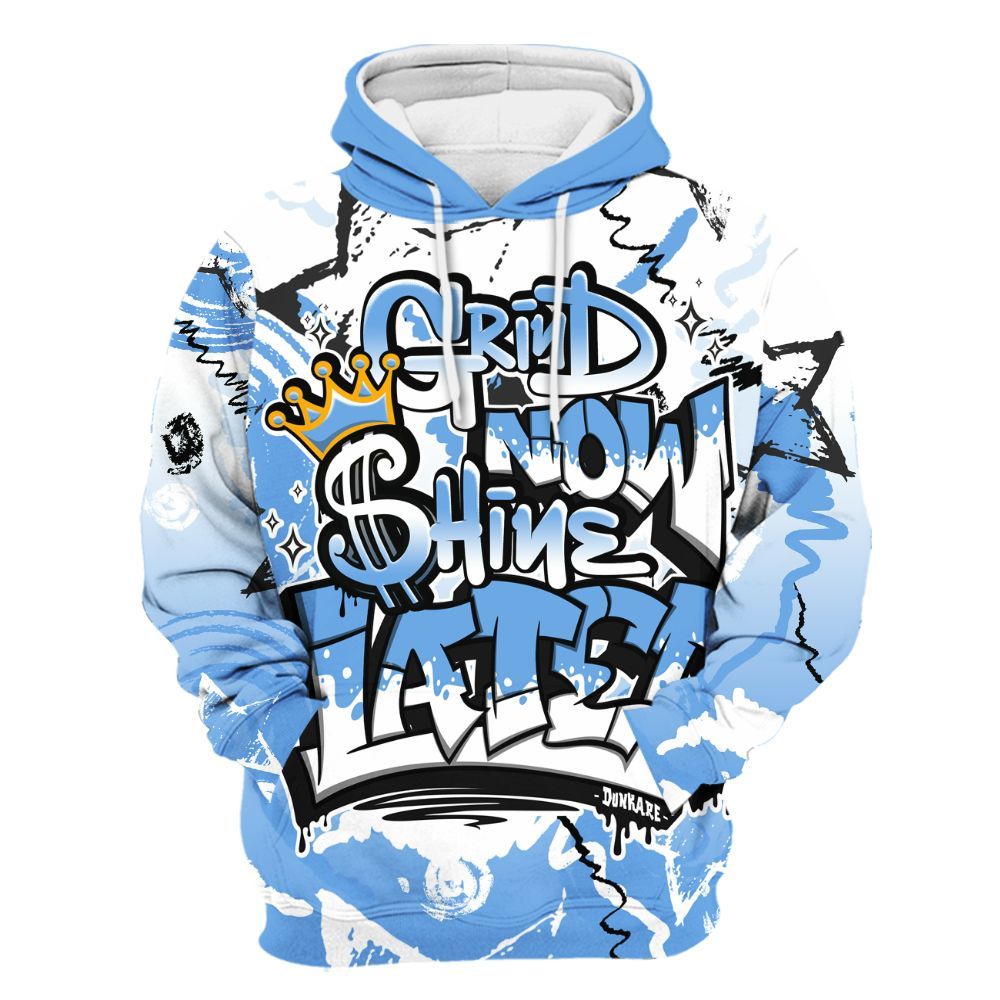 Hoodie To Match University Blue 6s - Grind Shine Later Drip All Over Print