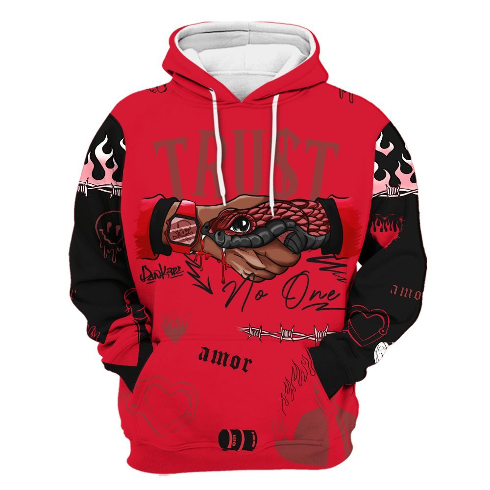 Hoodie To Match Air Max Sunder Gore Tex Fire Red - Snake Trust No One All Over Print