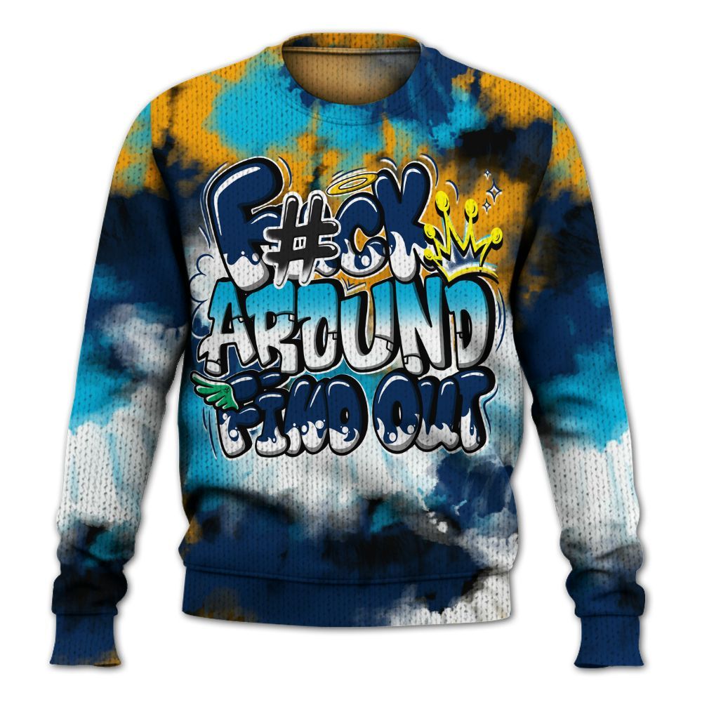 Knitted Sweater To Match Dunk Low GS Electric Algae - Tie Dye FK Around Find Out