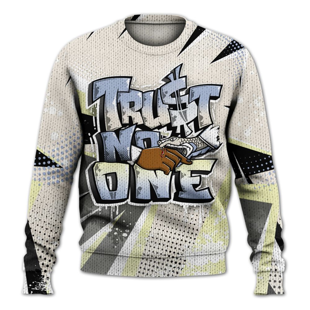 Sweater To Match Luminous Green 5s - Trust No One Dripping Graphic