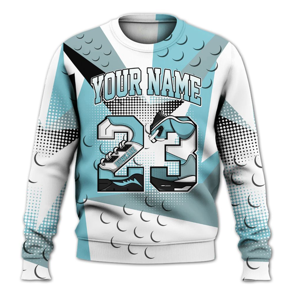 Sweatshirt To Match Low Legend Blue 11s - Poly Custom Name Number 23 5s All Over Print
