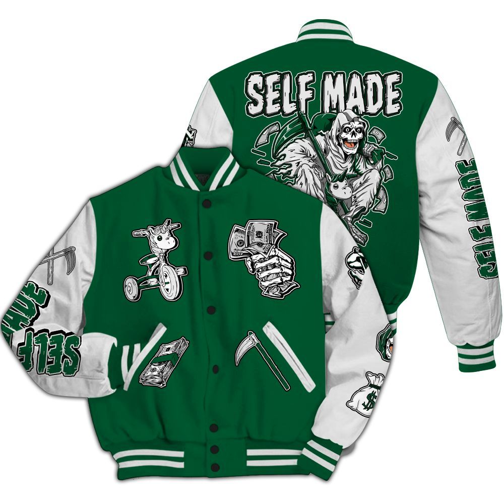 Varsity Jacket To Match High Gorge Green 1s - Self Make Skeleton All Over Print