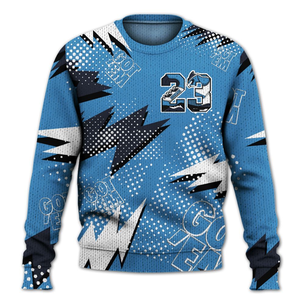 Knitted Sweater To Match Low OG Obsidian 1s - Custom Name Number 23 5s