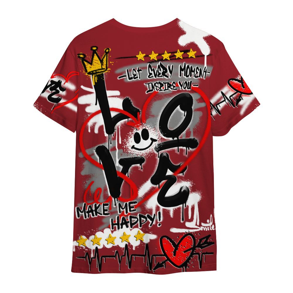 Shirt To Match High Black Toe Reimagined 1s - Happy Love Beats Graffiti Streetwear All Over Print