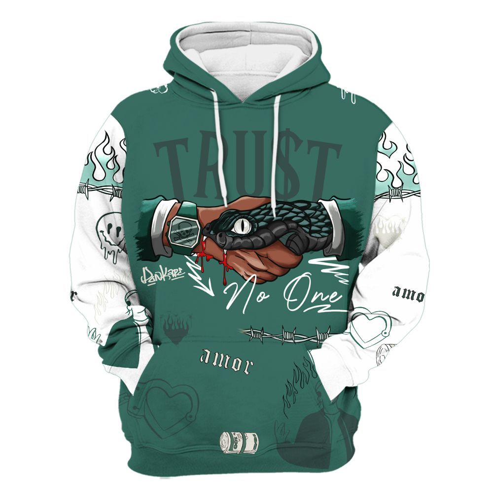 Hoodie To Match RM Oxidized Green 4s - Snake Trust No One All Over Print