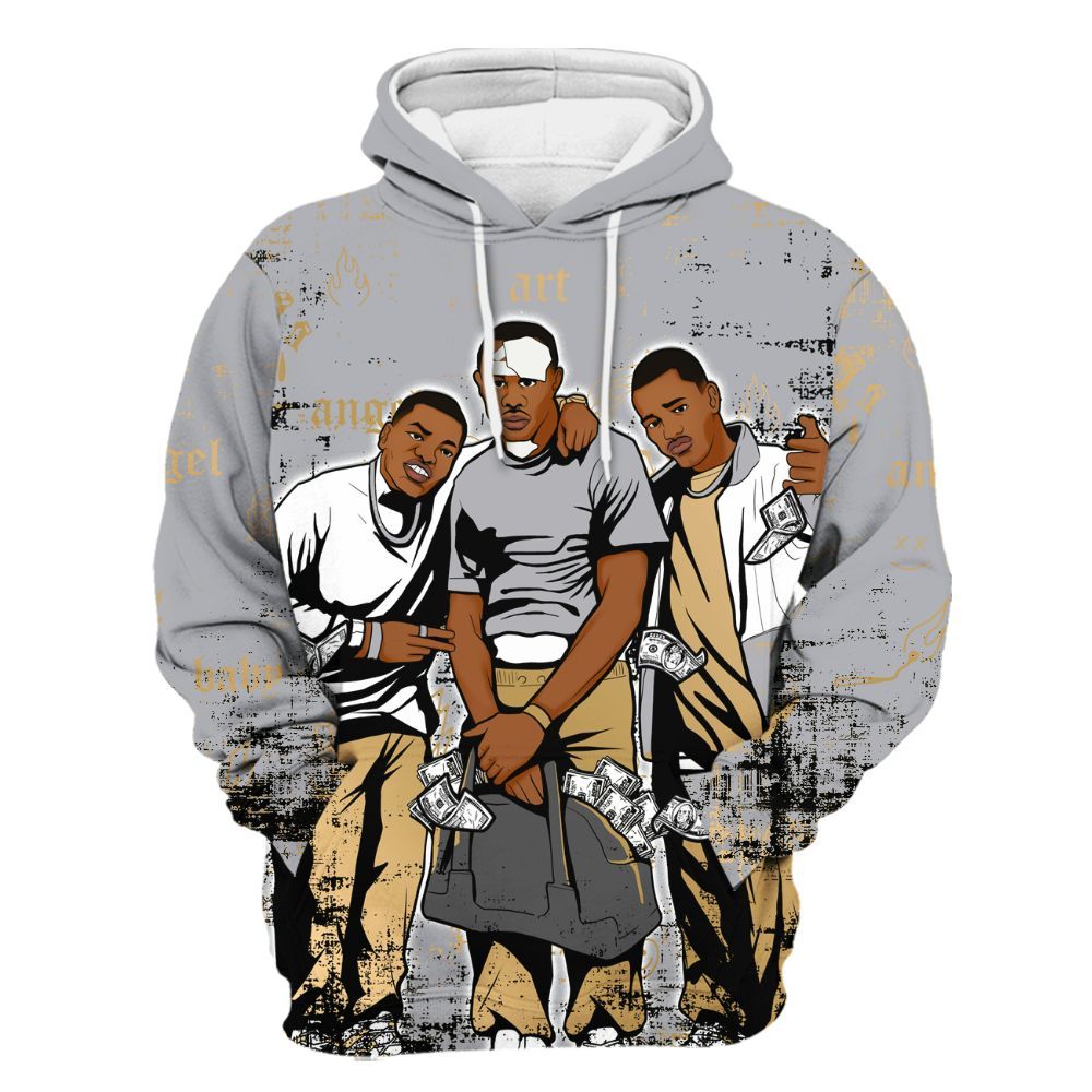 Hoodie To Match Retro High OG Cool Grey 1s - Paid In Full Money All Over Print