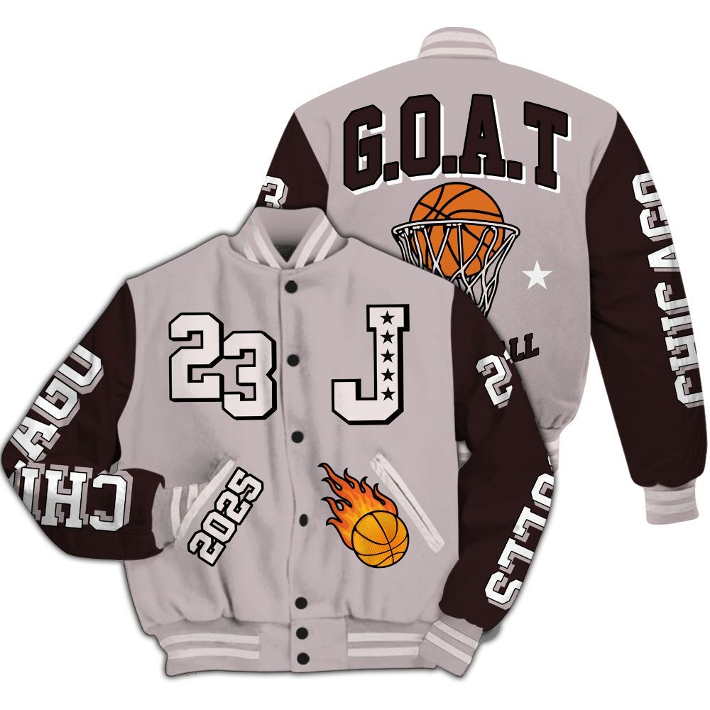 Varsity Jacket To Match AMM Air Smokey Mauve 6s - Chicago 23 Basketball All Over Print