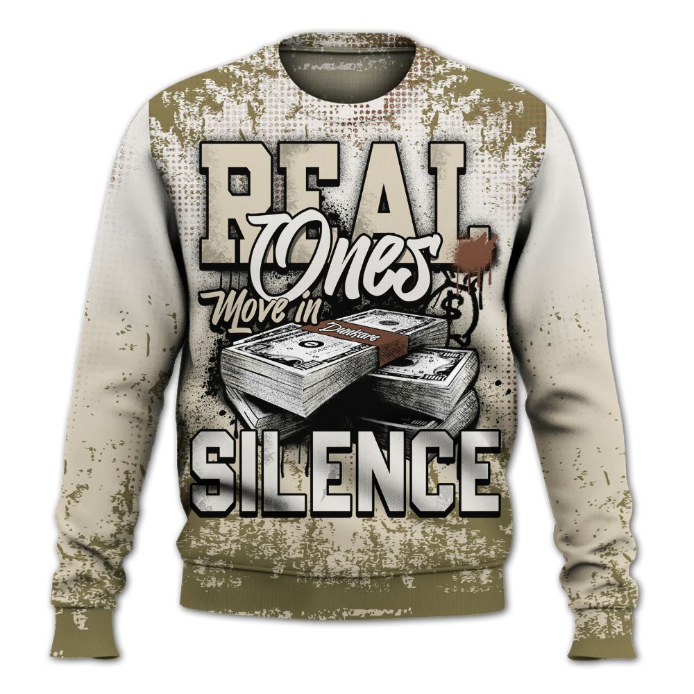 Sweatshirt To Match Sail Neutral Olive 6s - Move In Silence Money Street Retro All Over Print