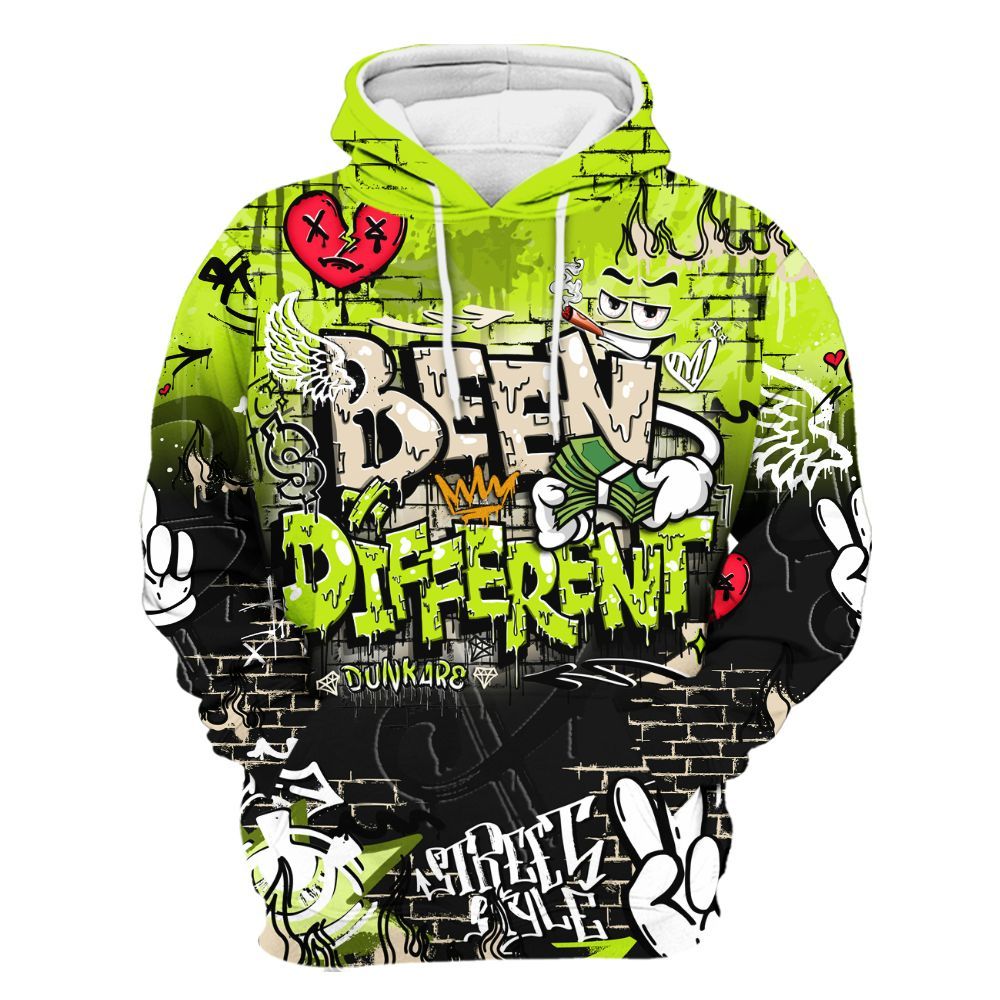 Hoodie To Match GS Black Barely Volt 11s - Been Dif2erent Drip Graffiti All Over Print