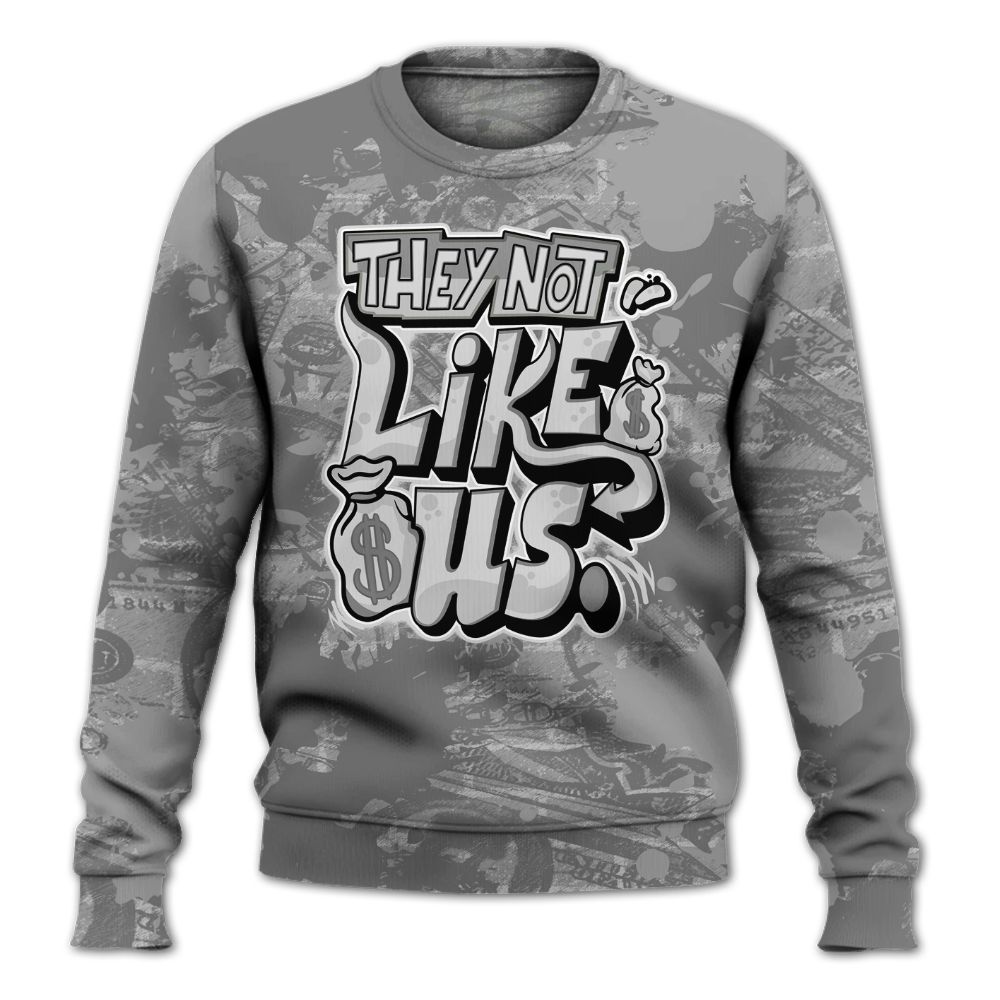 Sweatshirt To Match Black Wolf Grey 12s - Dislike Us Graphic Street Art All Over Print