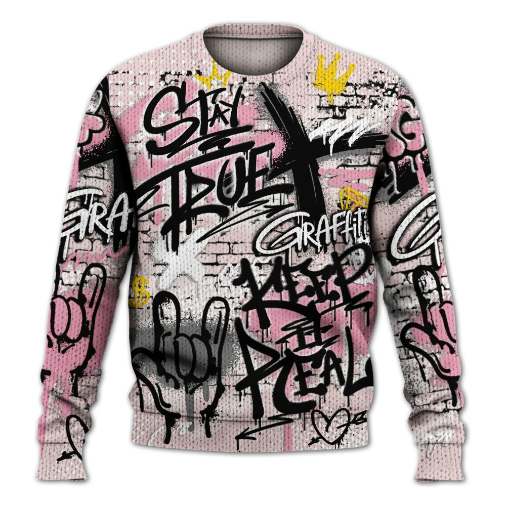 Knitted Sweater To Match Dunk Low KD 17 Aunt Pearl - True It Real Graffiti Streetwear