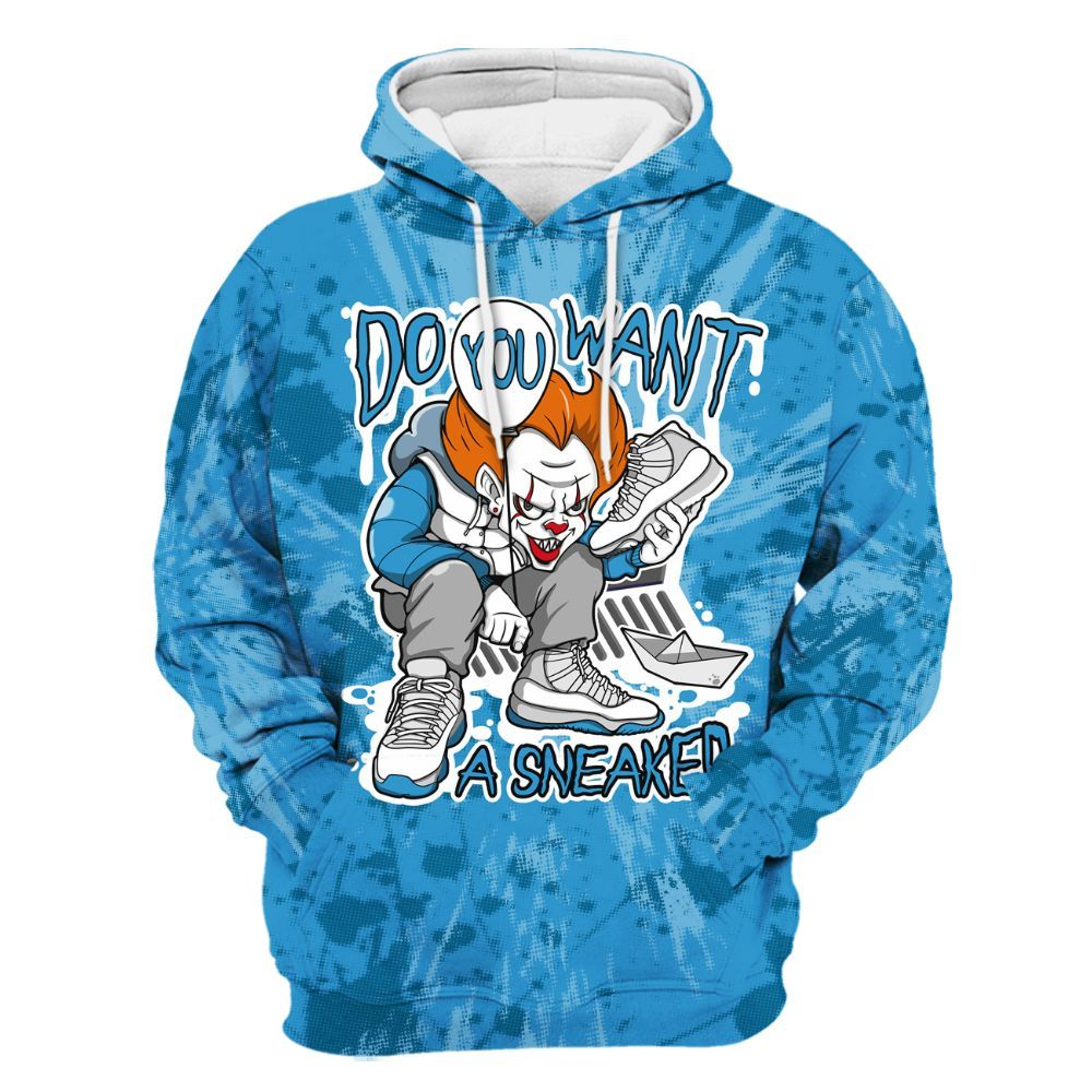 Hoodie To Match Powder Blue 9s - Clown Scary Sneakers Graphic Halloween All Over Print