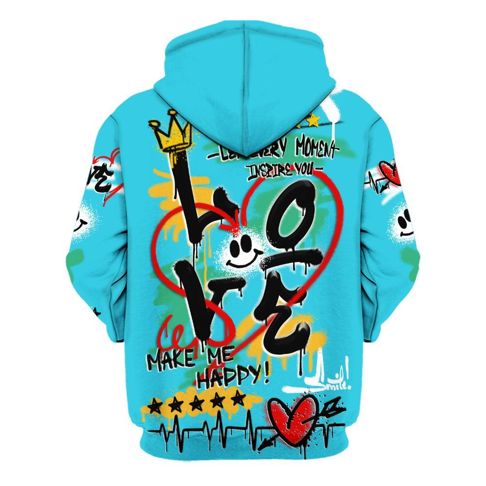Hoodie To Match Dunk Chunky Dunky - Happy Love Beats Graffiti Streetwear All Over Print