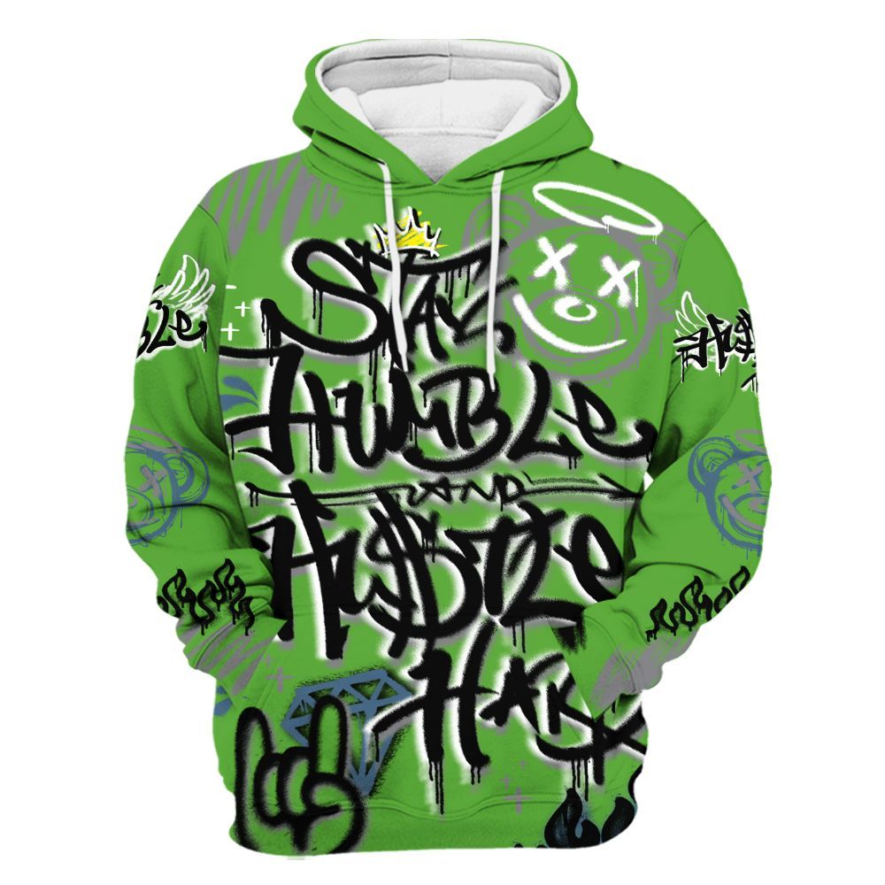 Hoodie To Match Retro Green Bean 5s - Humble Drip Streetwear Graffity All Over Print