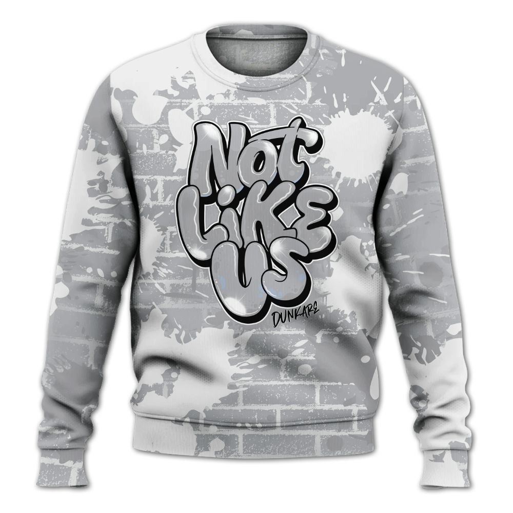 Sweatshirt To Match Low OG Wolf Grey 1s - None Like Us Graphic Brick Art All Over Print