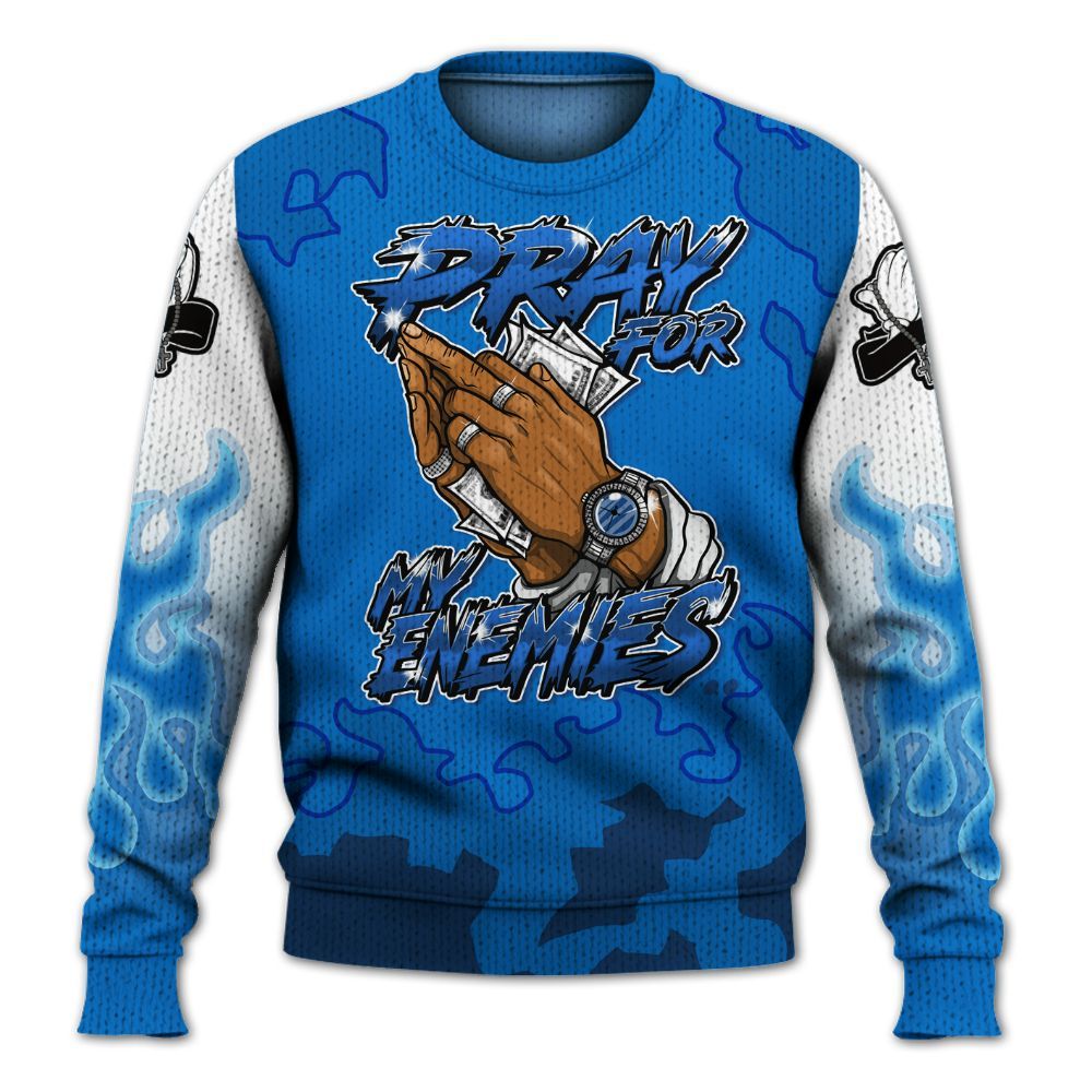 Knitted Sweater To Match Blueberry 12s - Prayed For Enemies Graphic Blessing